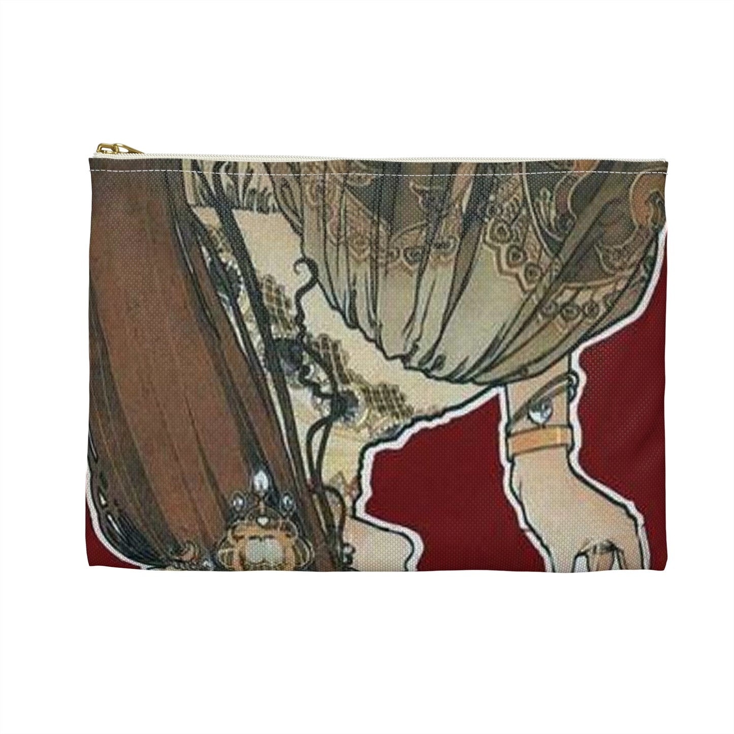 Rajah coffee by Henri Privat-Livemont Large Organizer Pouch with Black Zipper