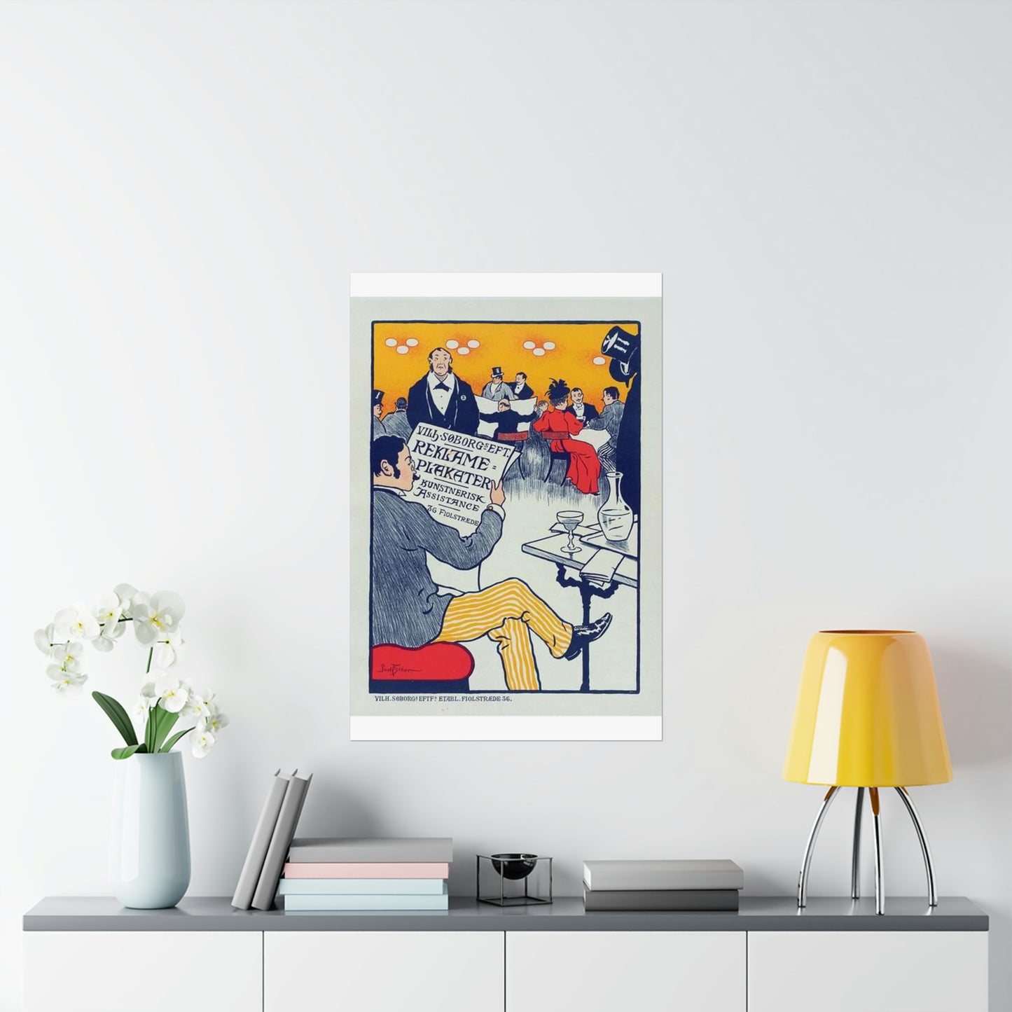 Affiche danoise pour les "Affiches artistiques Wilh. Söborg". High Quality Matte Wall Art Poster for Home, Office, Classroom