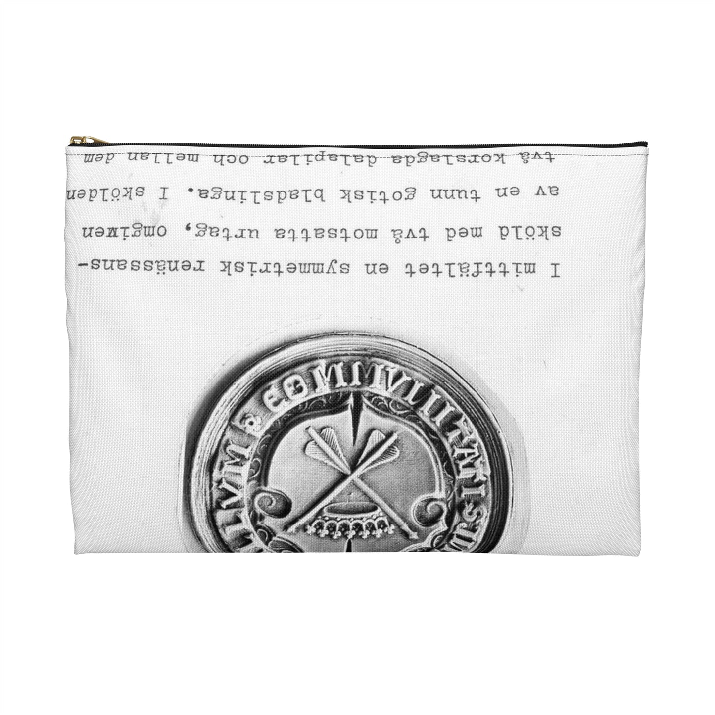 sigill (Dalarnas Landskapssigill från 1520-talet) Large Organizer Pouch with Black Zipper