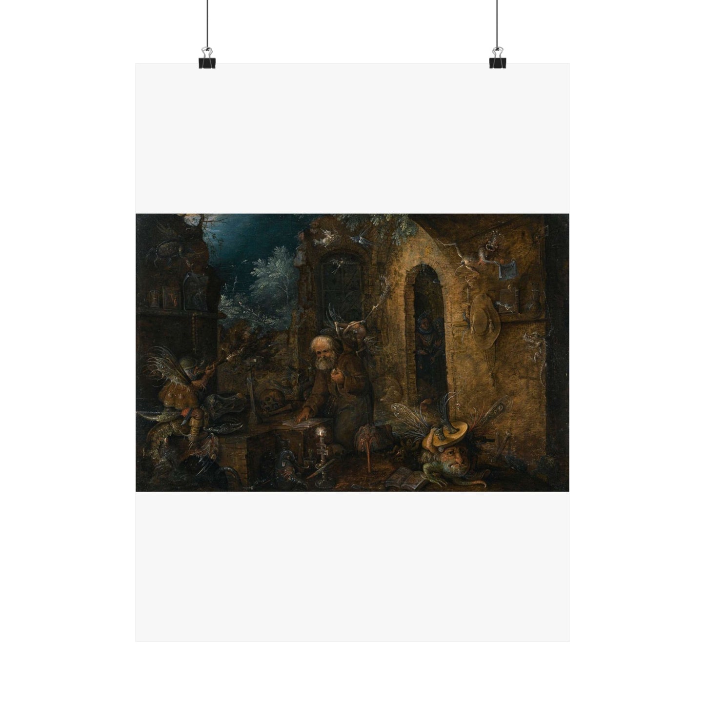 The Temptation of Saint Anthony with dodo High Quality Matte Wall Art Poster for Home, Office, Classroom