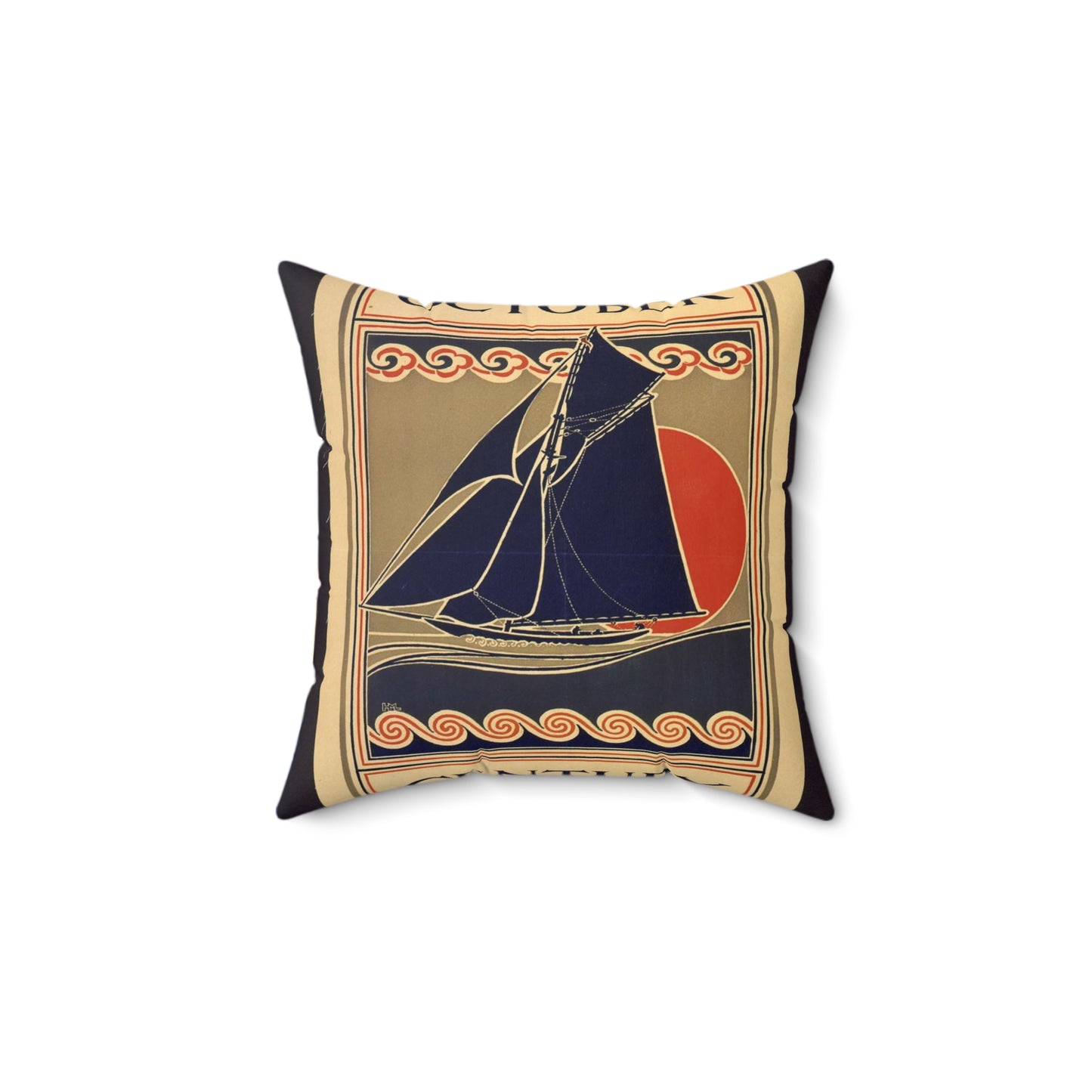 October Century / HML. - Art nouveau public domain poster Decorative Accent Square Pillow
