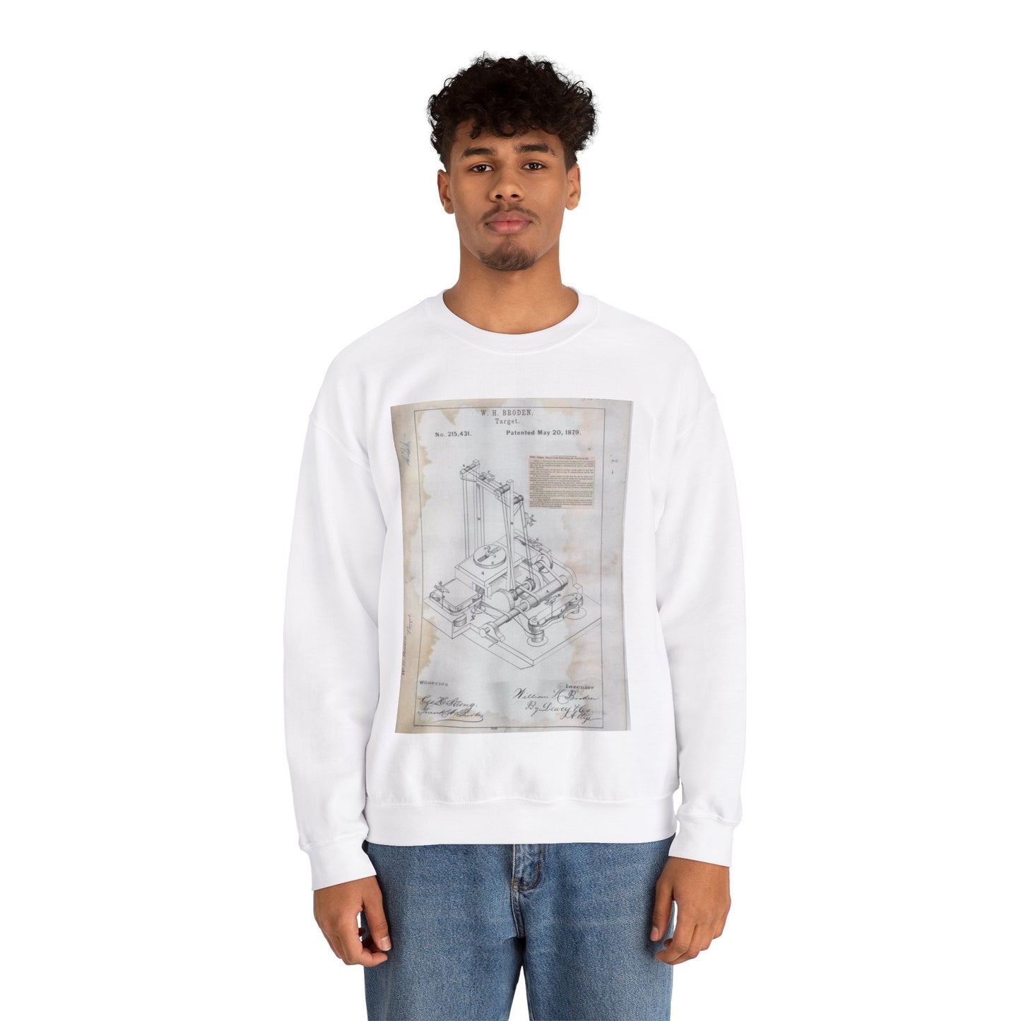 Patent drawing - for W. H. Broden's Target Public domain  image White Heavy Blend Adult Crew Neck SweatShirt