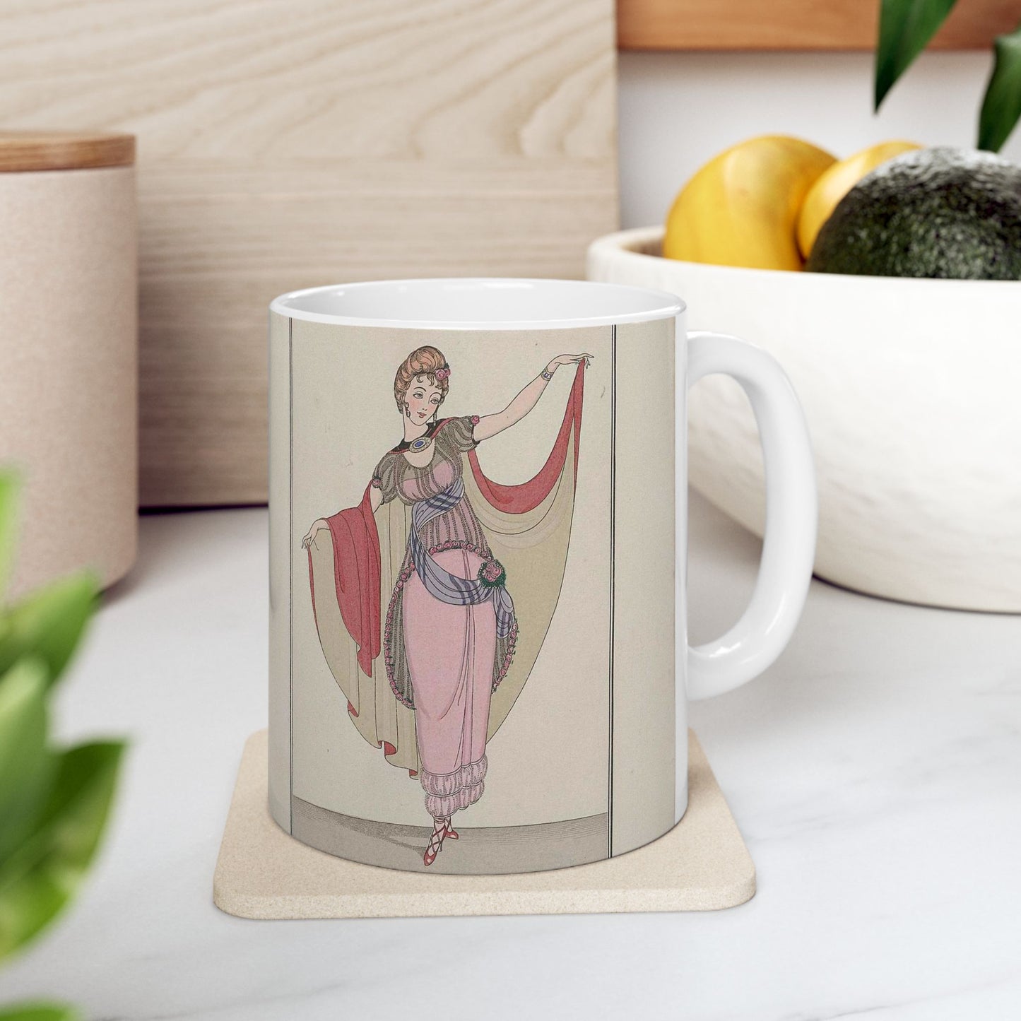 Journal des Dames et des Modes, Costumes Parisiens, 1914, No. 165 : Robe à danser (...) Beautiful Novelty Ceramic Coffee Mug 11oz