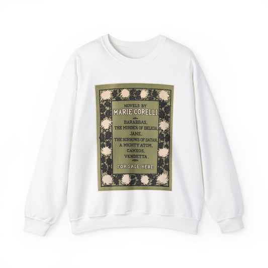 Novels by Marie Corelli, J.J Gould White Heavy Blend Adult Crew Neck SweatShirt