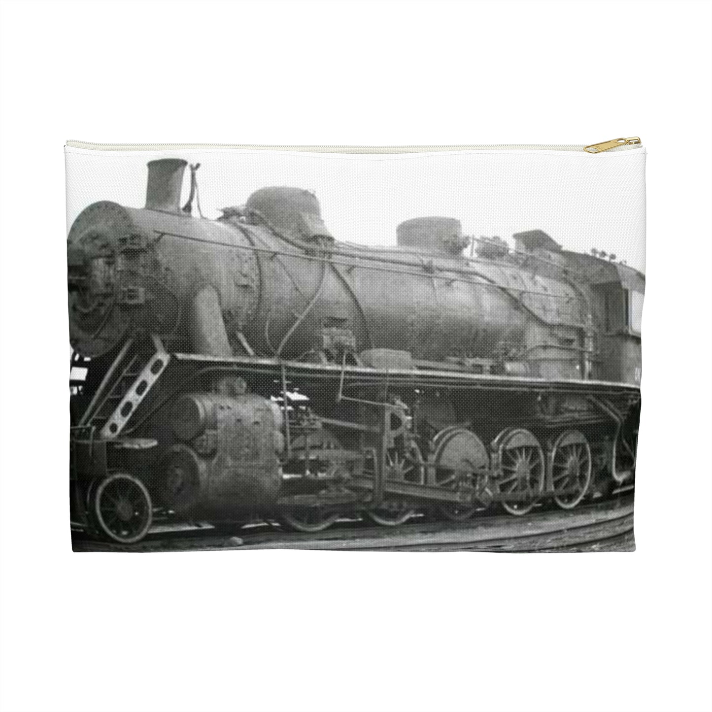 China Railways DK1 2x - Steam locomotive, Public domain image Large Organizer Pouch with Black Zipper