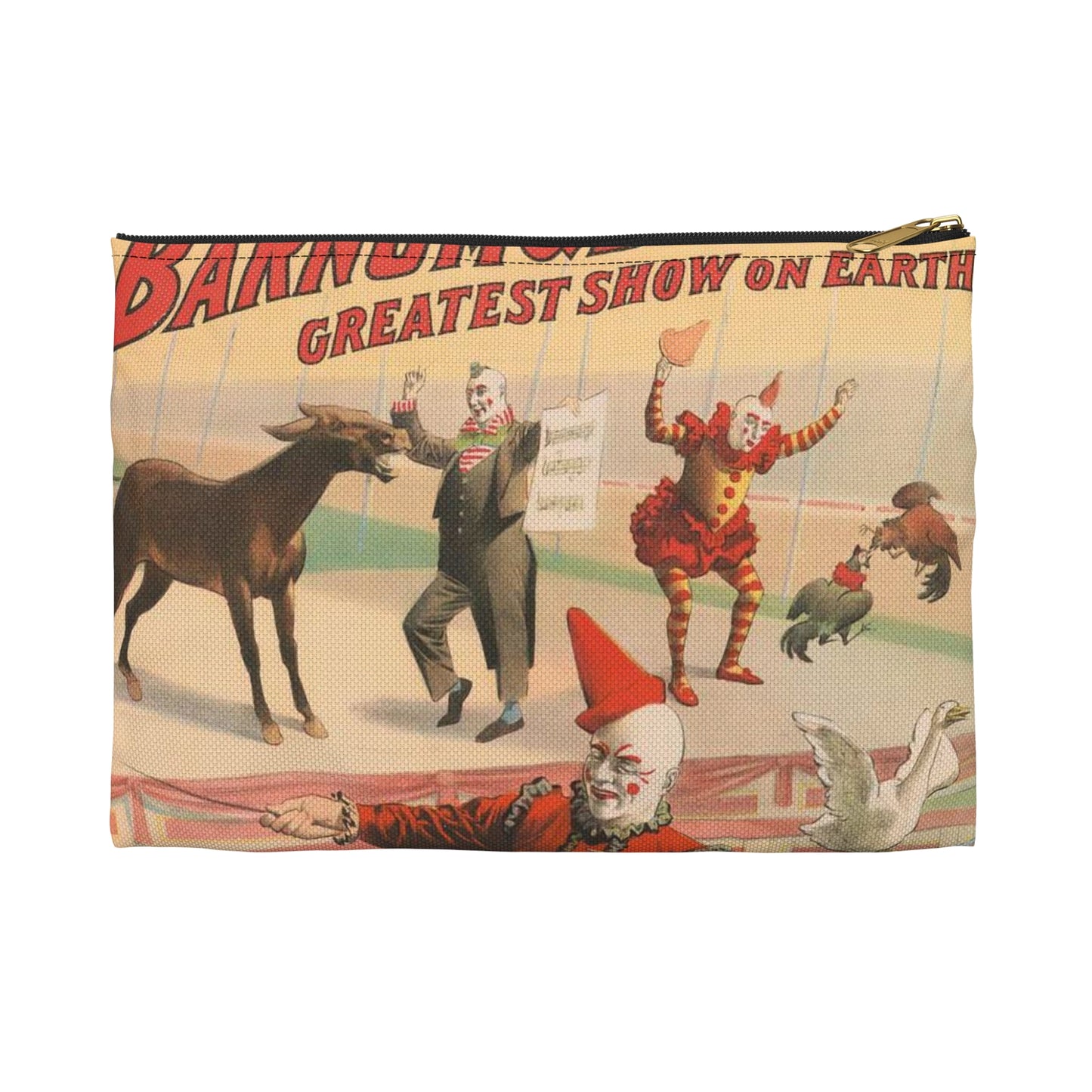 The Barnum & Bailey greatest show on earth. Wonderful performing geese, roosters and musical donkey / Strobridge Litho. Co., Cincinnati & New York. Large Organizer Pouch with Black Zipper