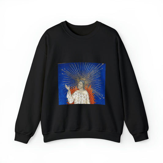 Detail, The Creation - Bible Historiale (c.1411), vol.1, f.3 - BL Royal MS 19 D III (cropped) Black Heavy Blend Adult Crew Neck SweatShirt