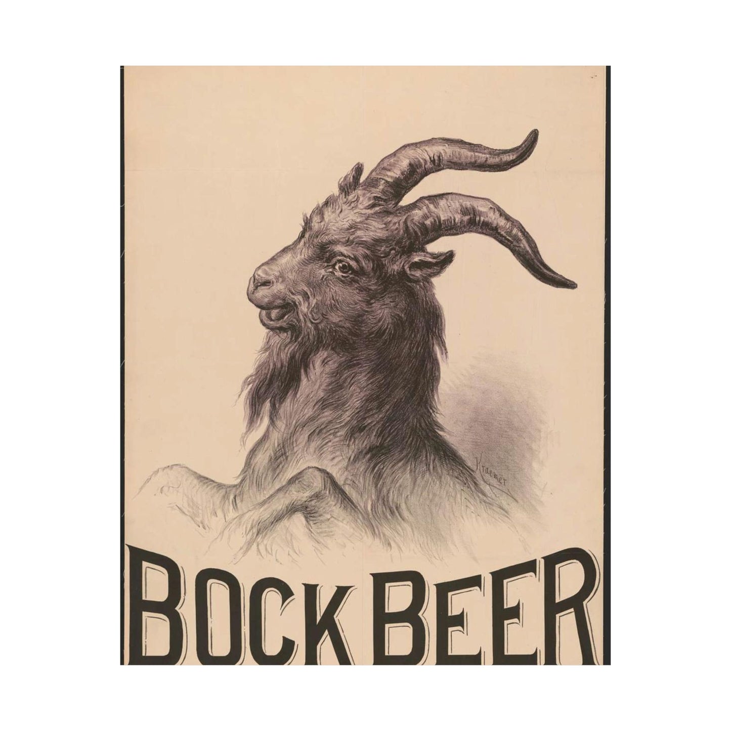 Bock Beer - Print, Library of Congress collection High Quality Matte Wall Art Poster for Home, Office, Classroom