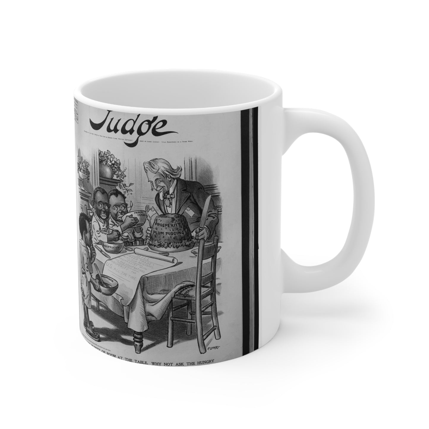 There's plenty of room at the table. Why not ask the hungry little fellow to sit down? / Flohri. Beautiful Novelty Ceramic Coffee Mug 11oz