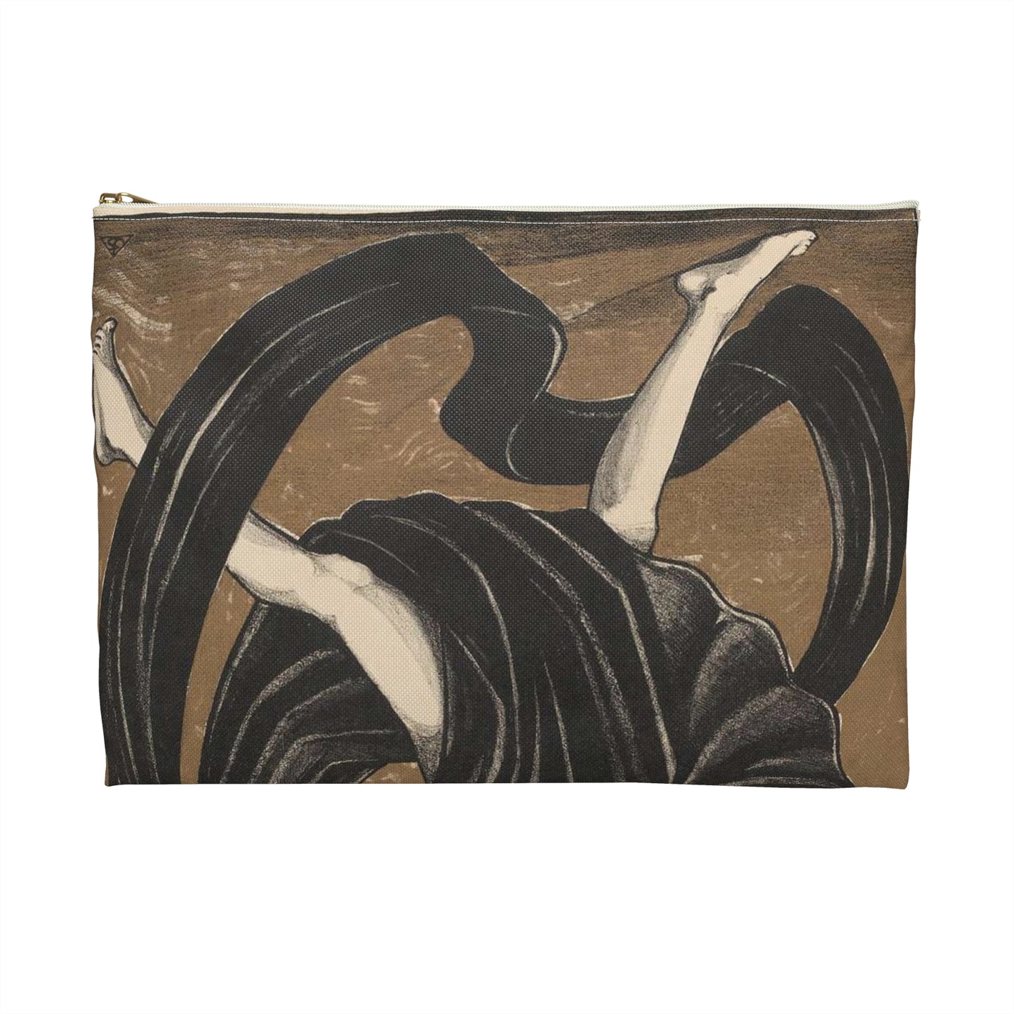 Danseres met draperieën - Drawing. Public domain image. Large Organizer Pouch with Black Zipper