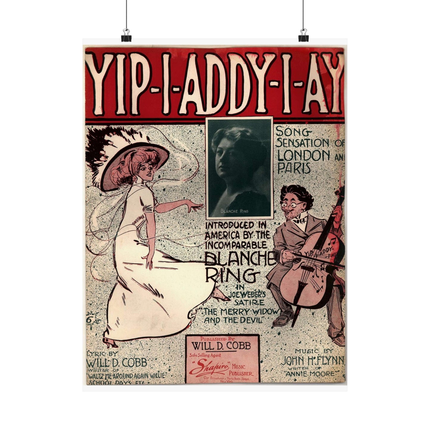 Yip I addy I ay! - Public domain American sheet music High Quality Matte Wall Art Poster for Home, Office, Classroom