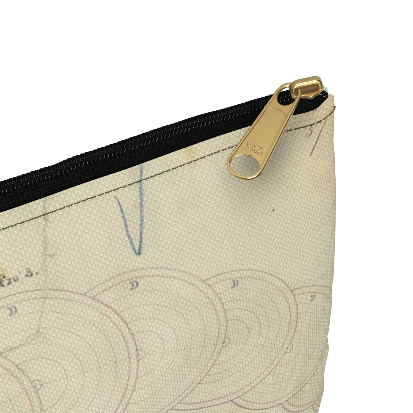 Patent drawing - Drawing of a Terrestrial Globe Public domain  image Large Organizer Pouch with Black Zipper