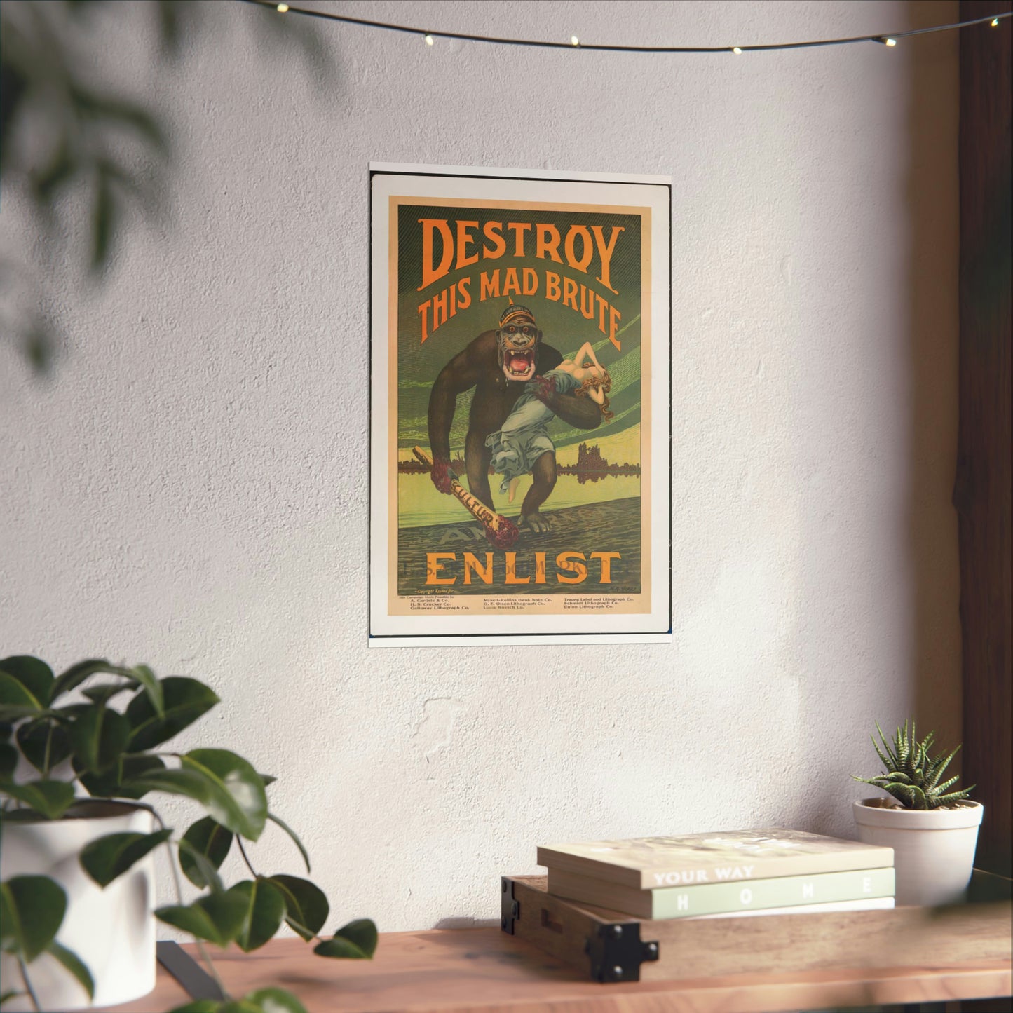Destroy this mad brute Enlist - U.S. Army. High Quality Matte Wall Art Poster for Home, Office, Classroom