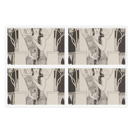 Juda 13 - Art nouveau public domain image Laminated UV Protective Vinyl Stickers