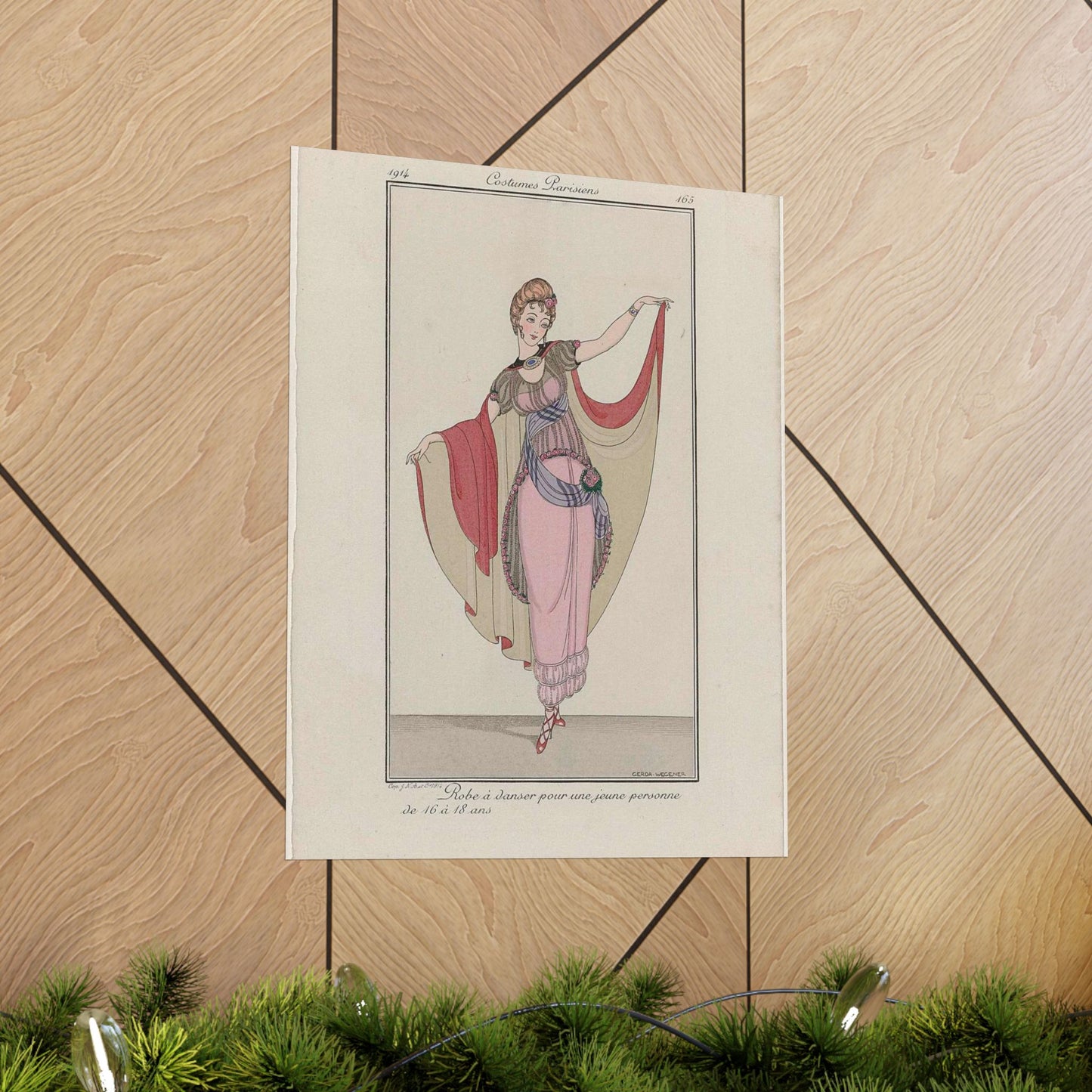 Journal des Dames et des Modes, Costumes Parisiens, 1914, No. 165 : Robe à danser (...) High Quality Matte Wall Art Poster for Home, Office, Classroom