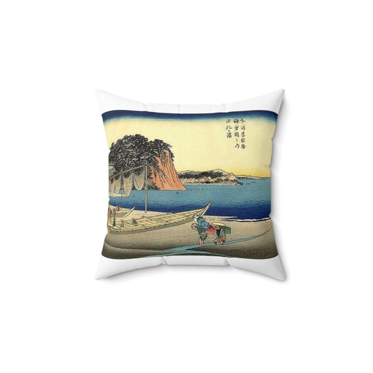 Utagawa Hiroshige - Hiroshige, Yuigahama Decorative Accent Square Pillow