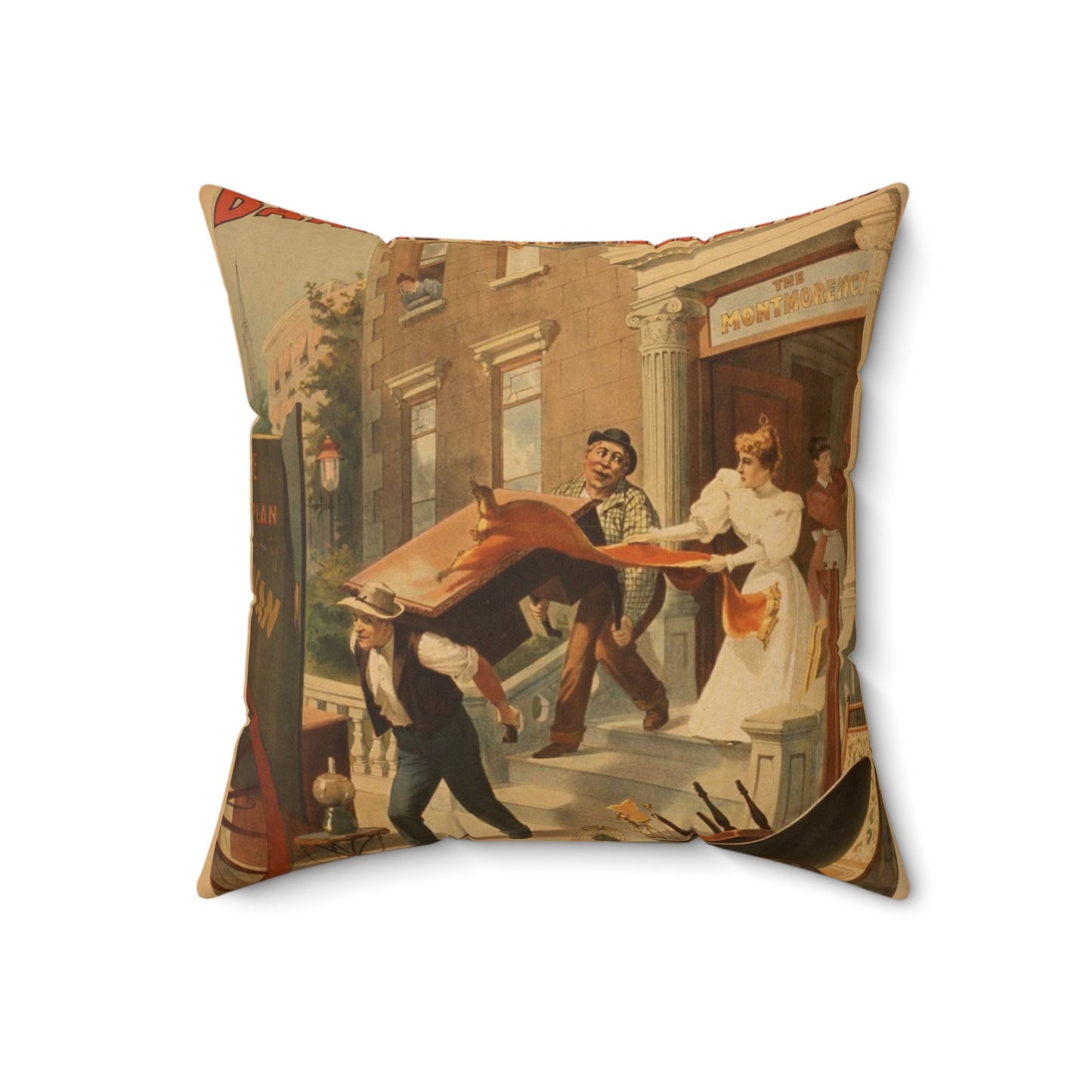 Emily Bancker in the screaming comedy, Our flat Decorative Accent Square Pillow