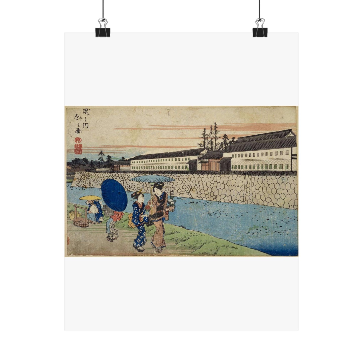 NDL-DC 1308377-Utagawa Hiroshige-江戸勝景 虎之門外之図-crd High Quality Matte Wall Art Poster for Home, Office, Classroom