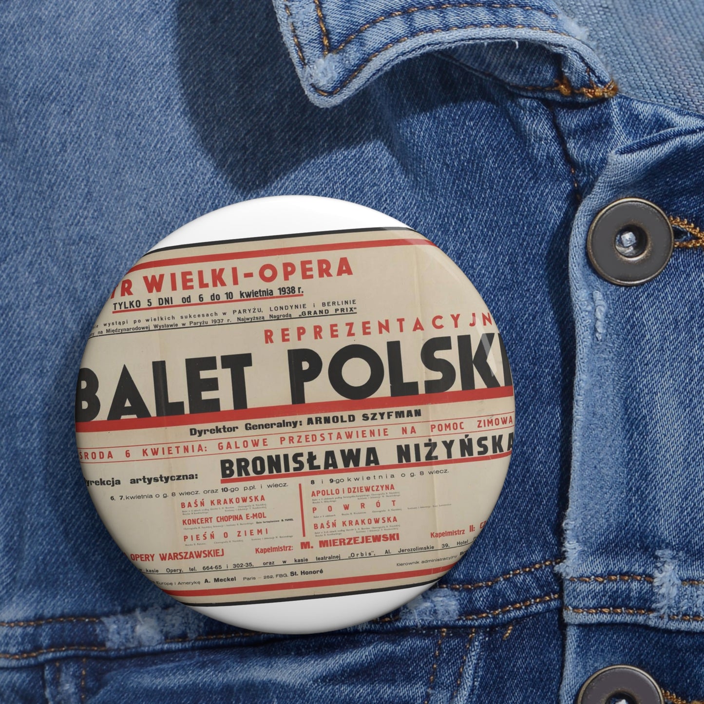 Balet Polski [2] Pin Buttons with Crisp Design