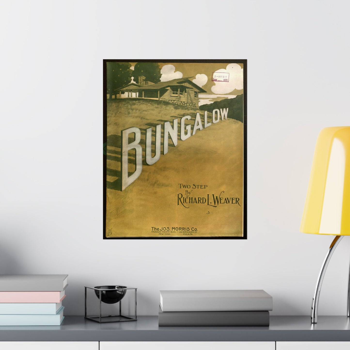 Bungalow, musical notation - Public domain American sheet music High Quality Matte Wall Art Poster for Home, Office, Classroom