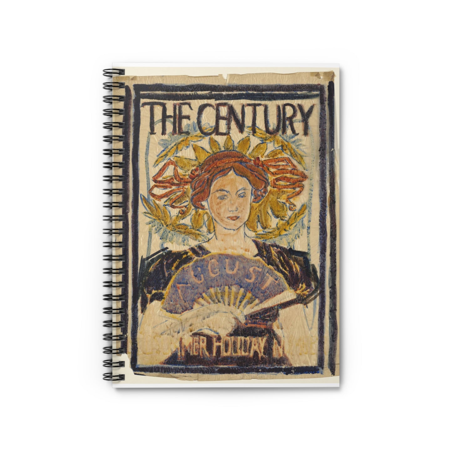 Louis Rhead - The century, August, Art Nouveau poster Spiral Bound Ruled Notebook with Printed Cover