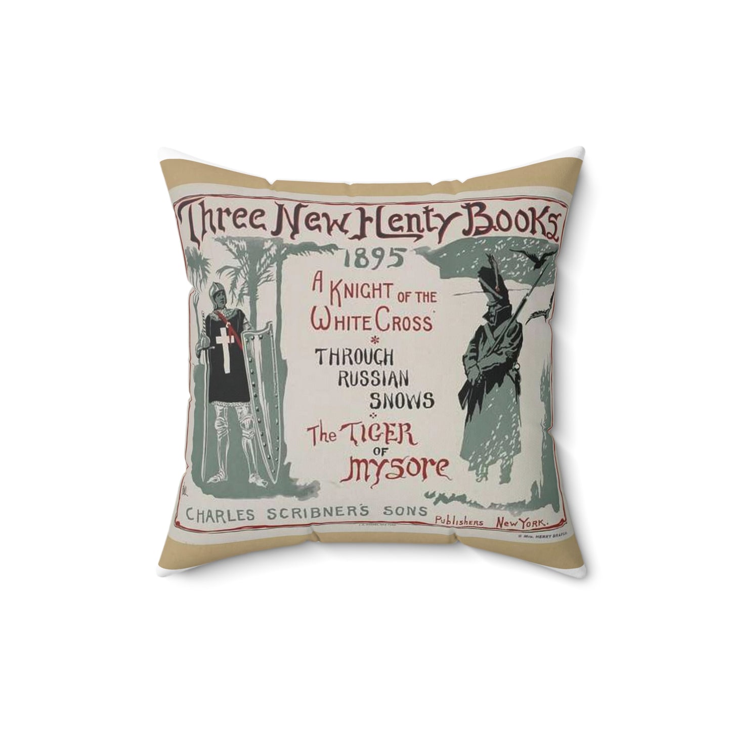 Three new Henty books., Art Nouveau Poster Decorative Accent Square Pillow