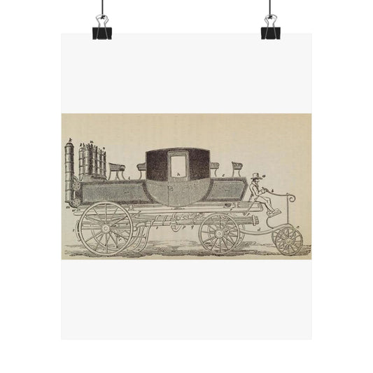 Patent Drawing of Engine - Patent steam carriage, by Mr. Goldsworthy Gurney, of Argyle Street, London, 1826 Public domain  image High Quality Matte Wall Art Poster for Home, Office, Classroom