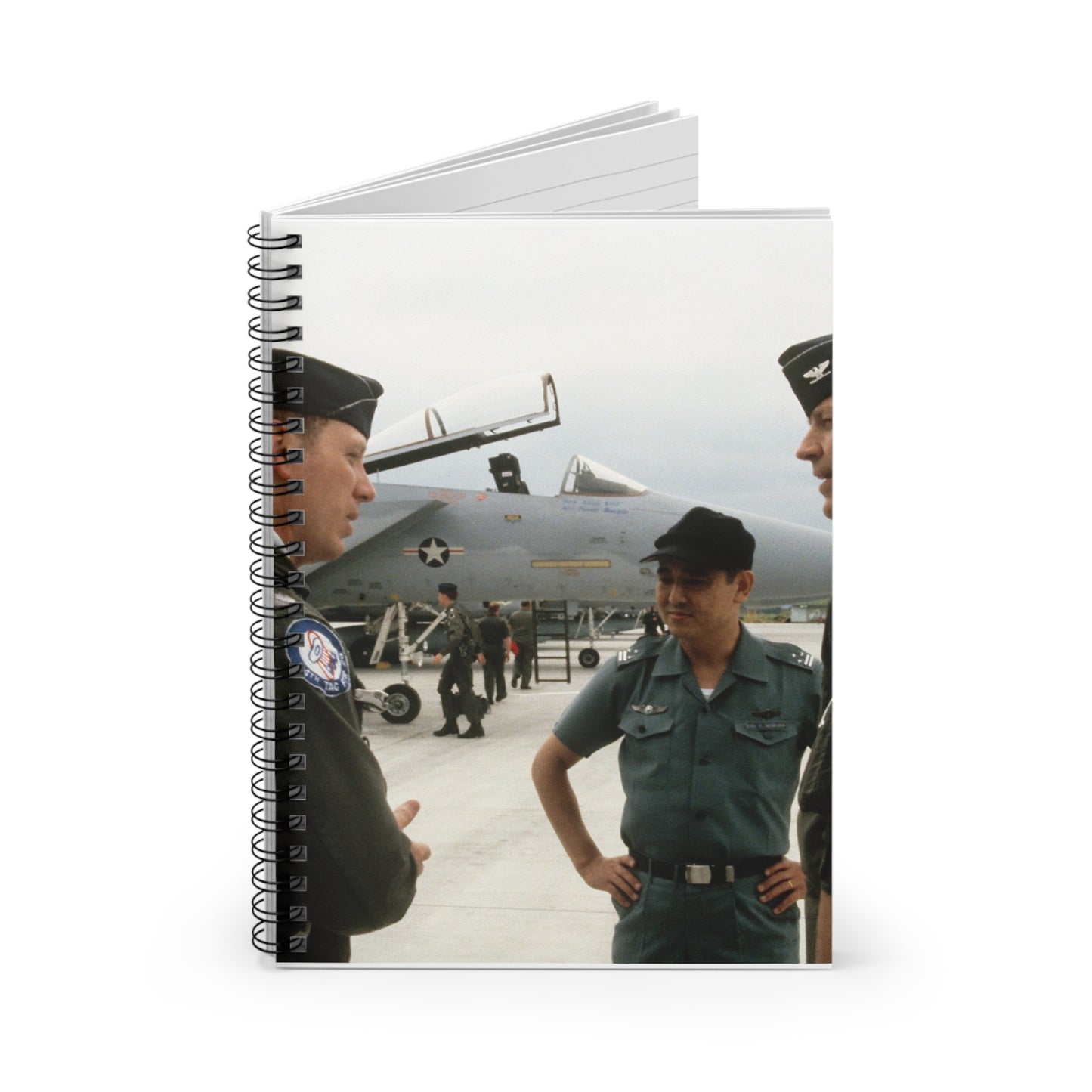 Upon his arrival, LTC Tom Barber (left), is greeted by Exercise Cope North '81-3 directors, COL George Peacock and Japanese Air SelF Defense Force COL V. Nomura Spiral Bound Ruled Notebook with Printed Cover