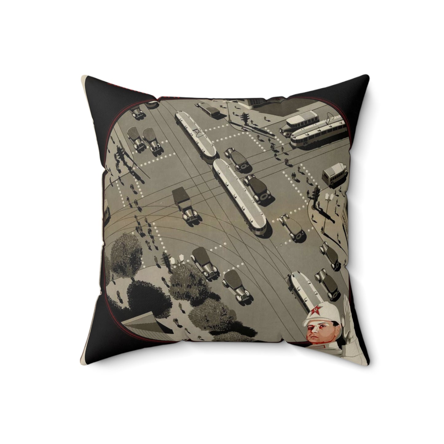 Помни правила уличного движения, Art Deco Poster Decorative Accent Square Pillow