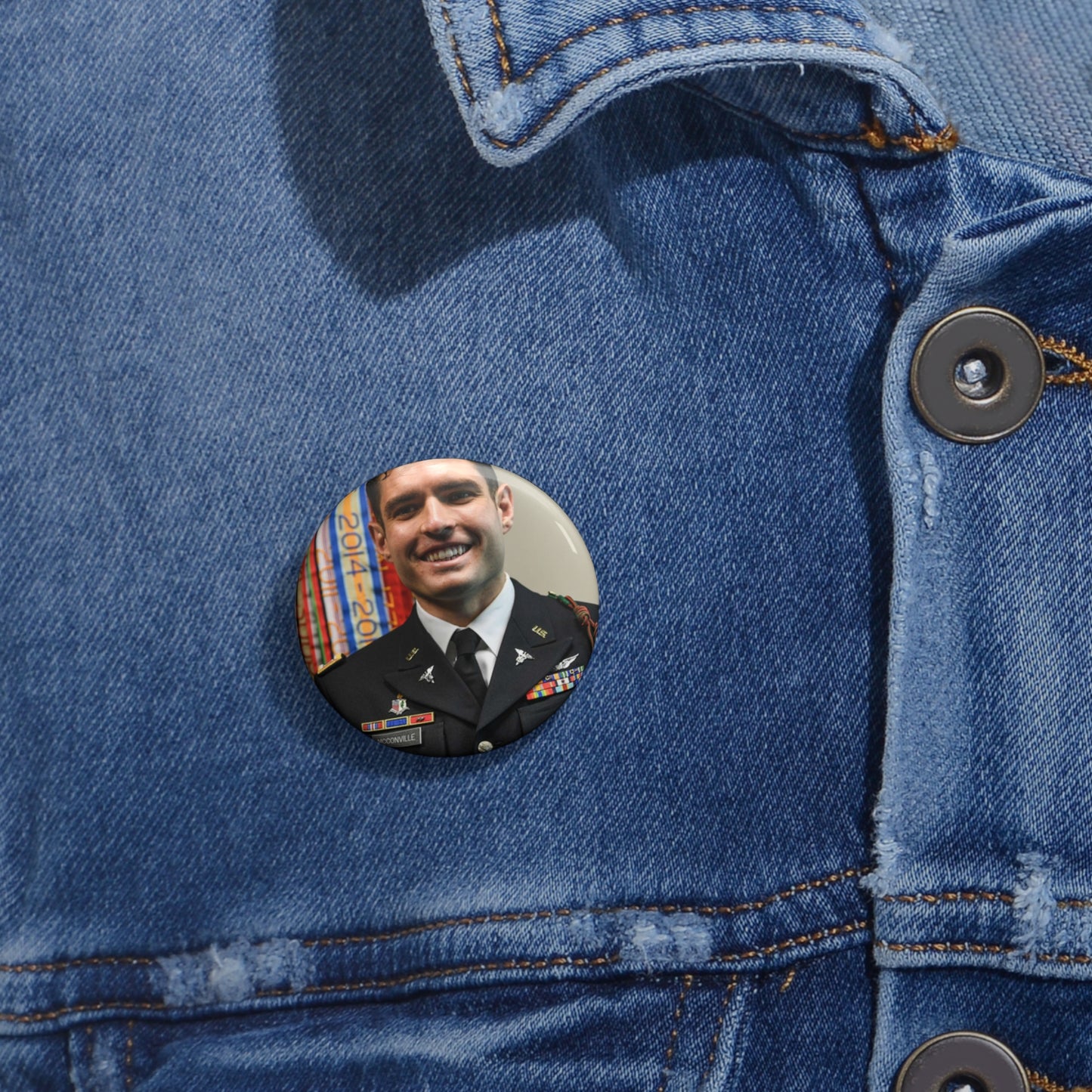 Cpt. Ryan McConville poses for a photo during his promotion Pin Buttons with Crisp Design