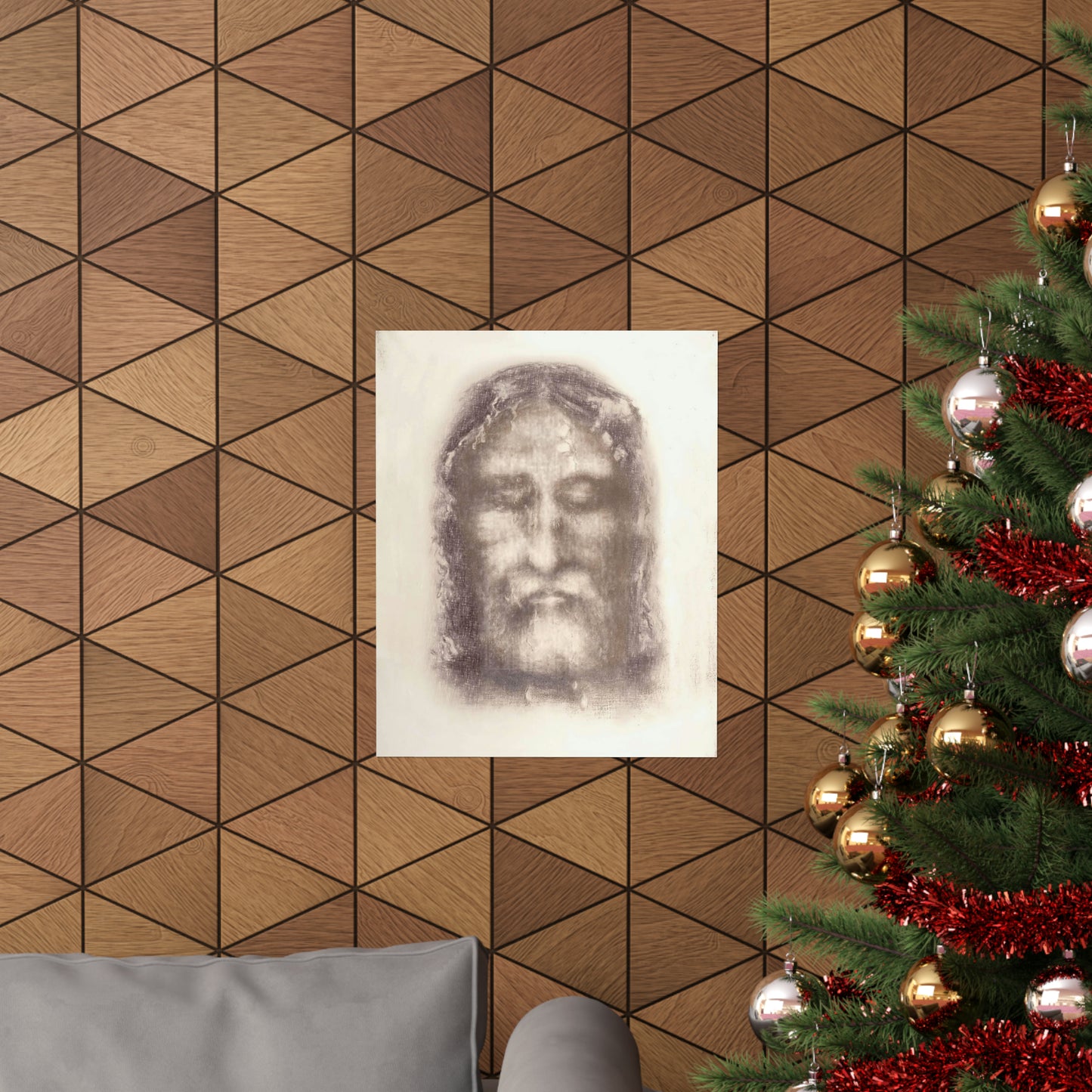 Holy Face of Jesus from Shroud of Turin (1909) High Quality Matte Wall Art Poster for Home, Office, Classroom