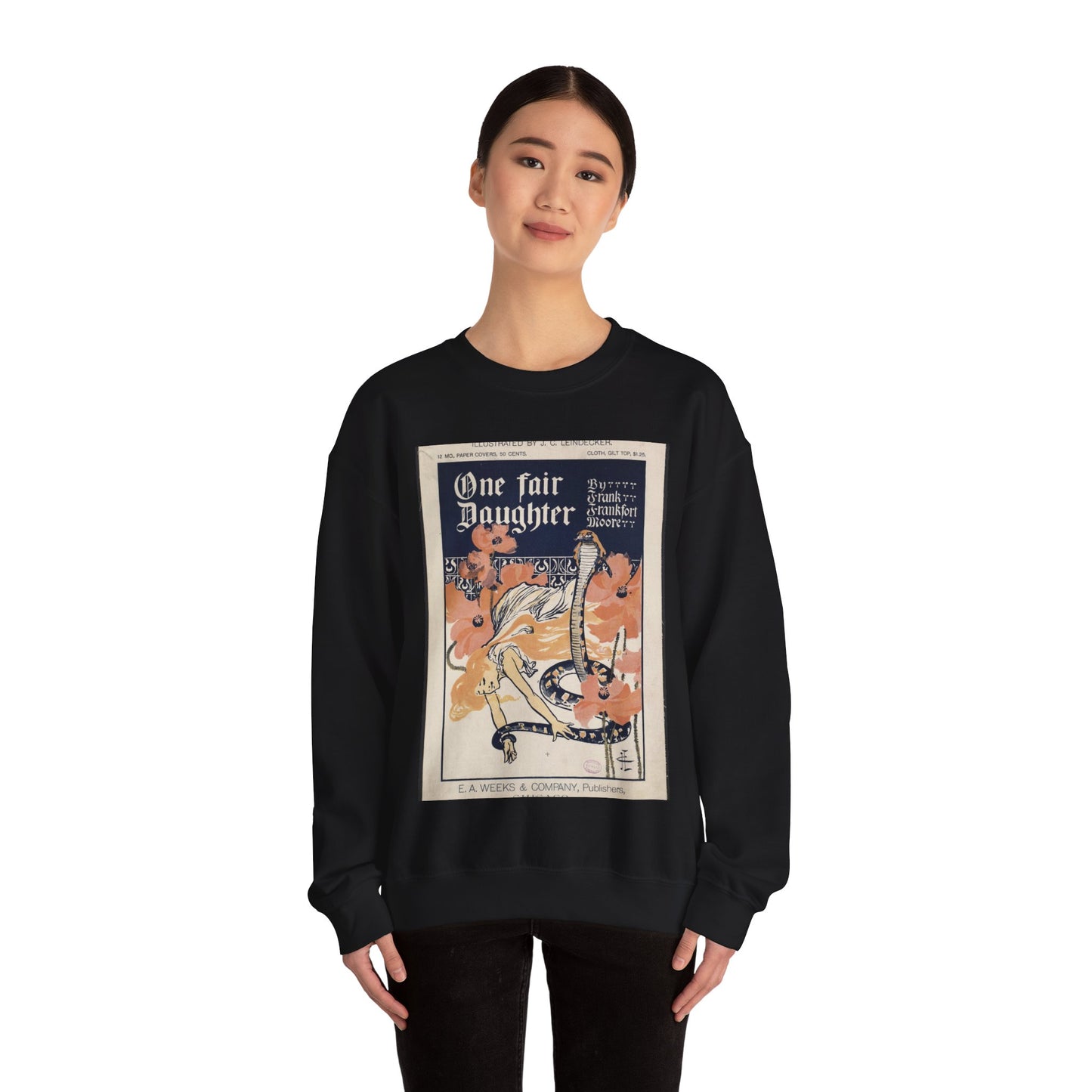 One fair daughter, by Frank Frankfort Moore Black Heavy Blend Adult Crew Neck SweatShirt