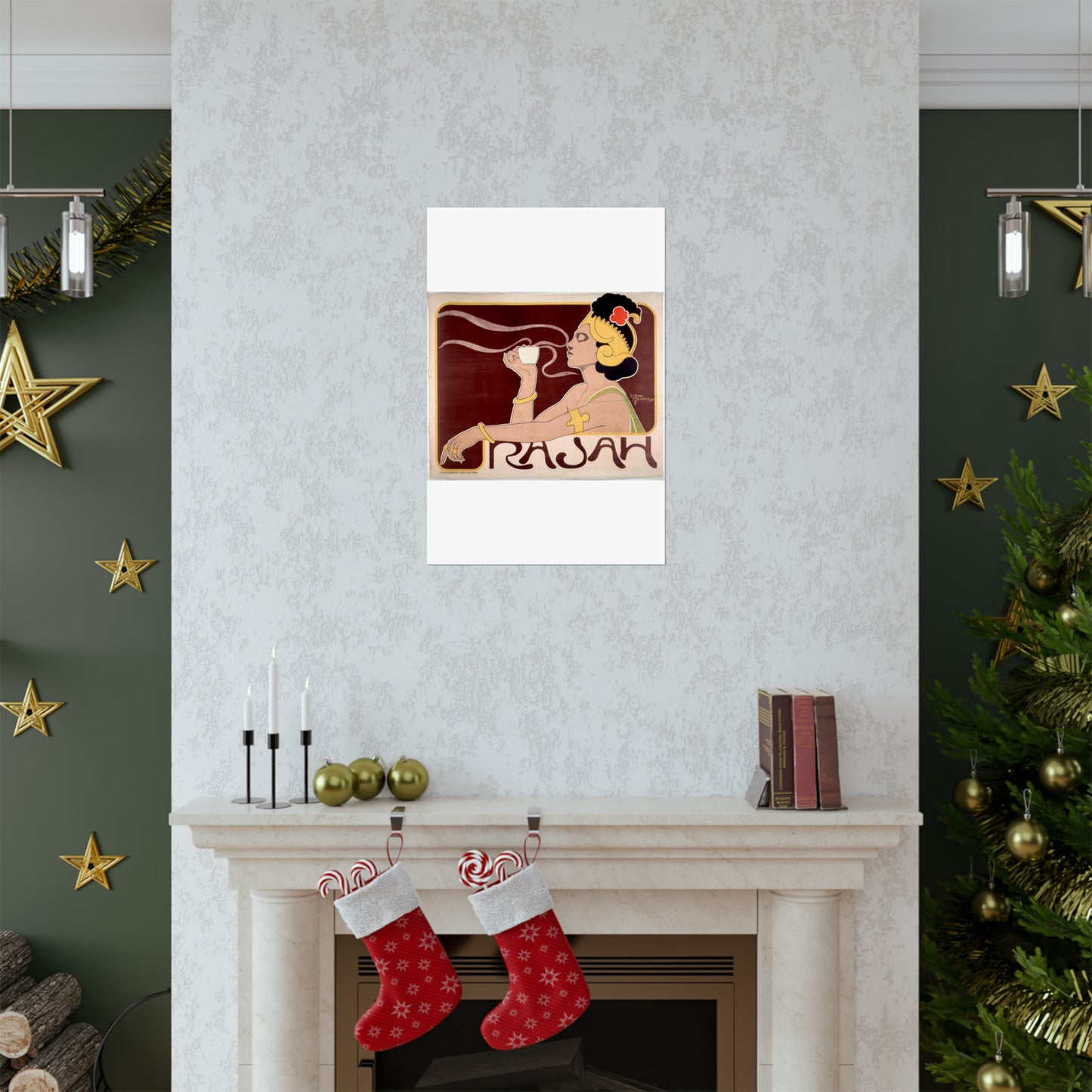 Poster - Rajah, Art Nouveau Poster - Public domain lithograph High Quality Matte Wall Art Poster for Home, Office, Classroom