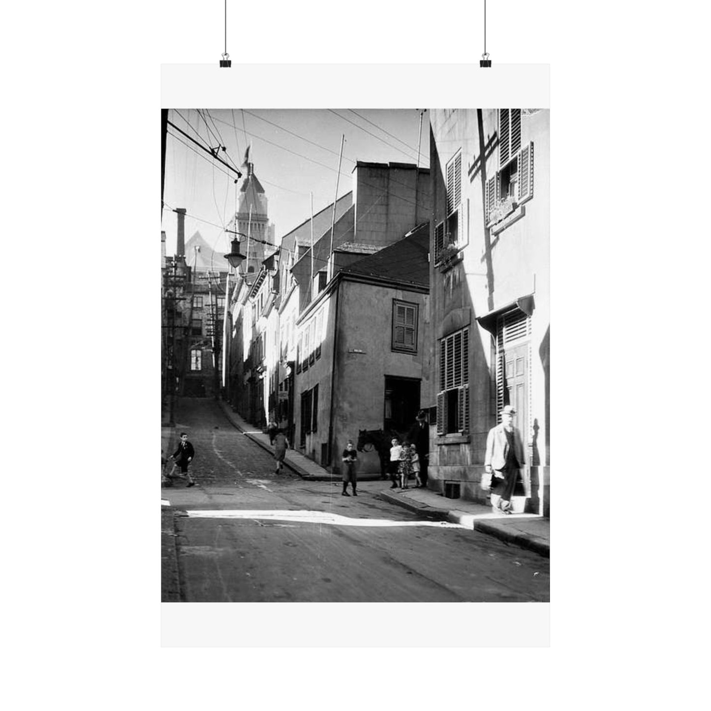 Rue St-Flavien, Quebec City, 1932 High Quality Matte Wall Art Poster for Home, Office, Classroom