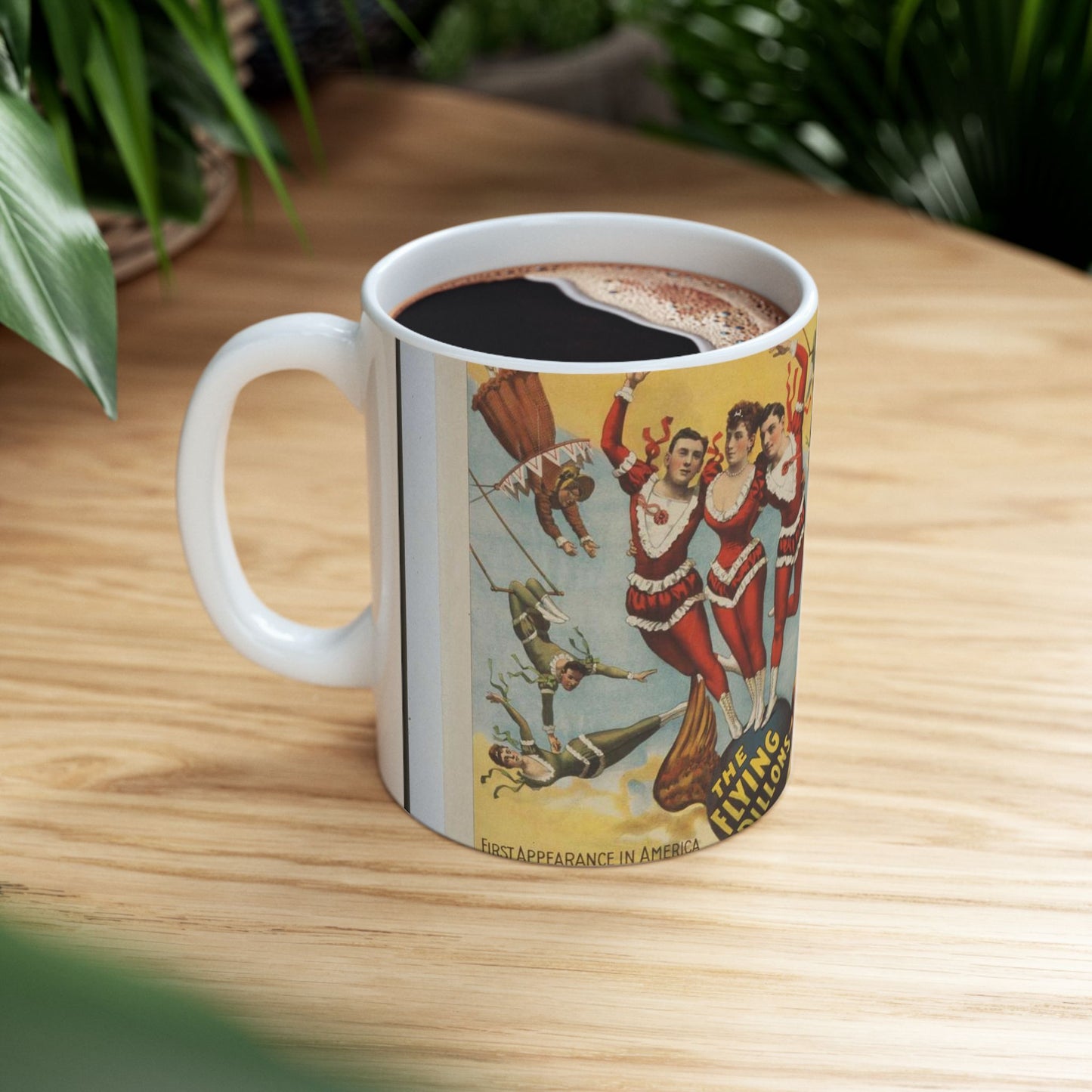 The Barnum & Bailey greatest show on earth, the world's grandest, largest, best, amusement institution. The Flying Dillons in a series of most marvelous mid-air feats and startling performances Beautiful Novelty Ceramic Coffee Mug 11oz