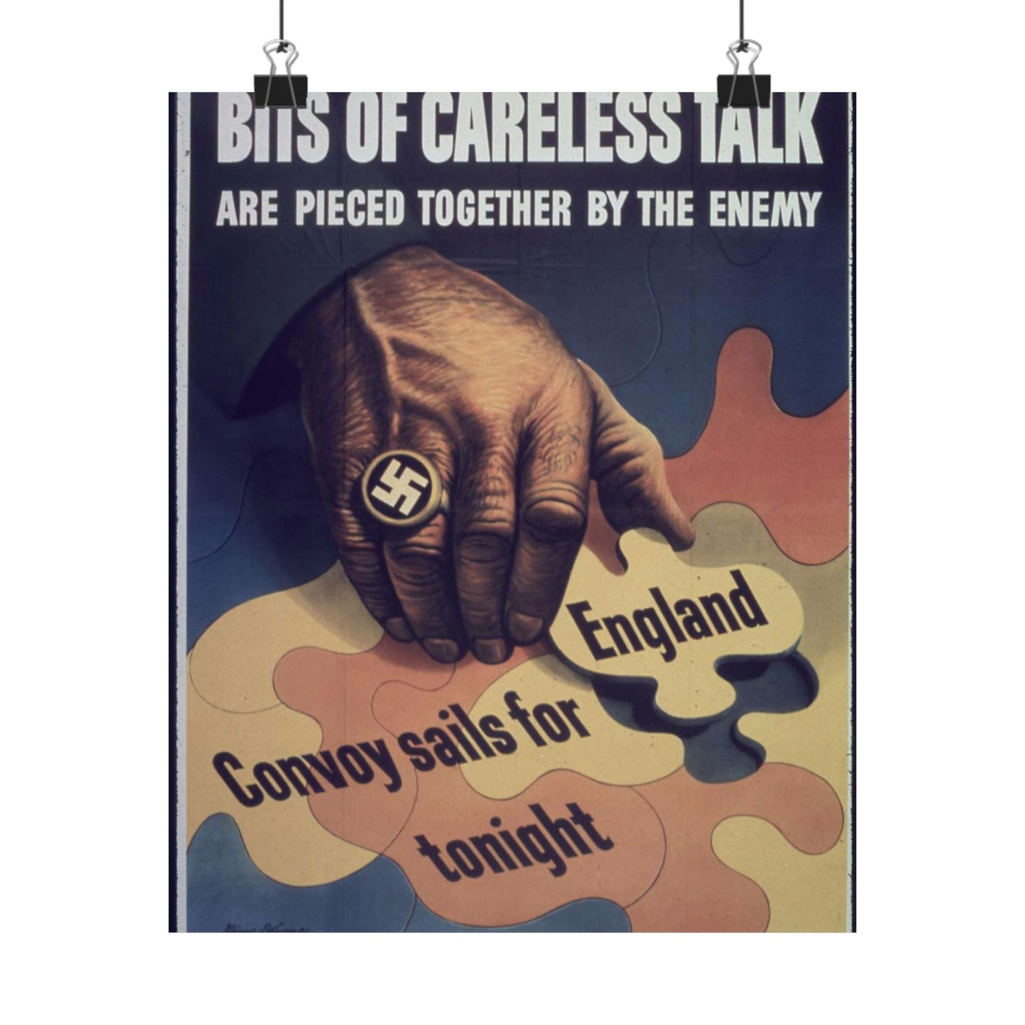 "Bits of careless talk are pieced together by the enemy" - NARA - 513972 High Quality Matte Wall Art Poster for Home, Office, Classroom