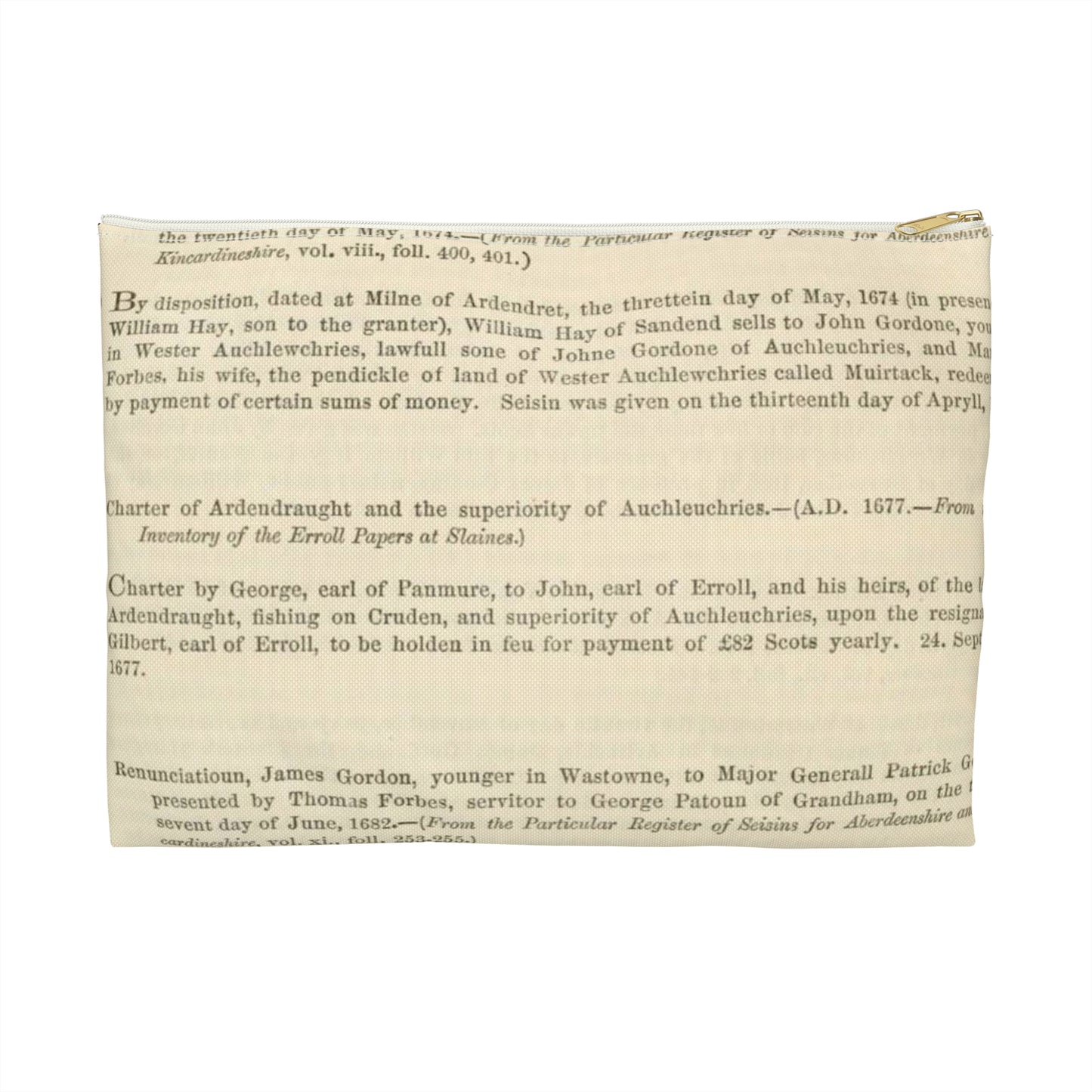 212 APPENDIX.   the twentieth day of May, 1674. — {From the Particular Register of Seisins for Aberdeenshire and  Kincardineshire Large Organizer Pouch with Black Zipper