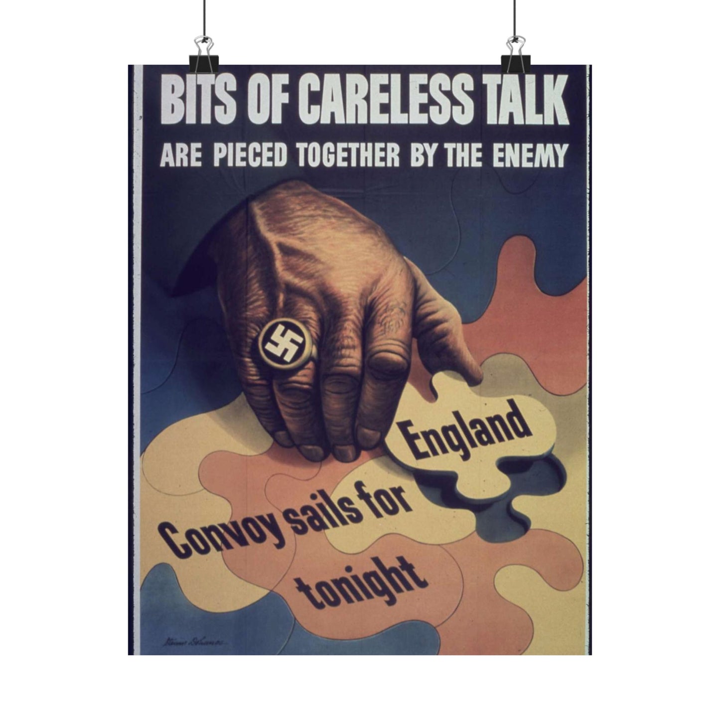 "Bits of careless talk are pieced together by the enemy" - NARA - 513972 High Quality Matte Wall Art Poster for Home, Office, Classroom