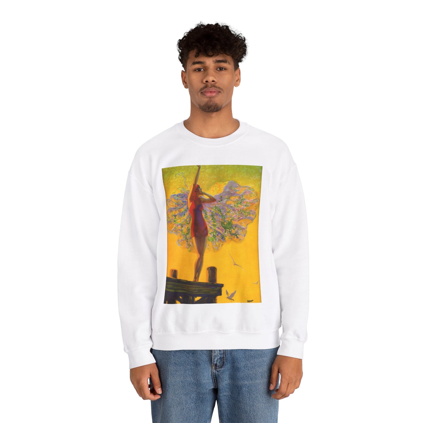 “Golden Glory” by Edward Mason Eggleston, 1929 White Heavy Blend Adult Crew Neck SweatShirt