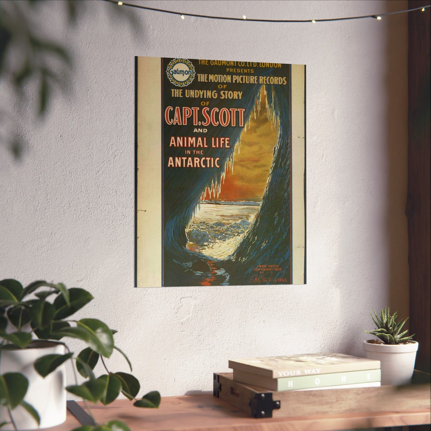 The Gaumont Co. L'T'D. London presents the motion picture records of the undying story of Capt. Scott and animal life in the Antarctic / The Morgan Lith. Co., Cleveland, O. High Quality Matte Wall Art Poster for Home, Office, Classroom