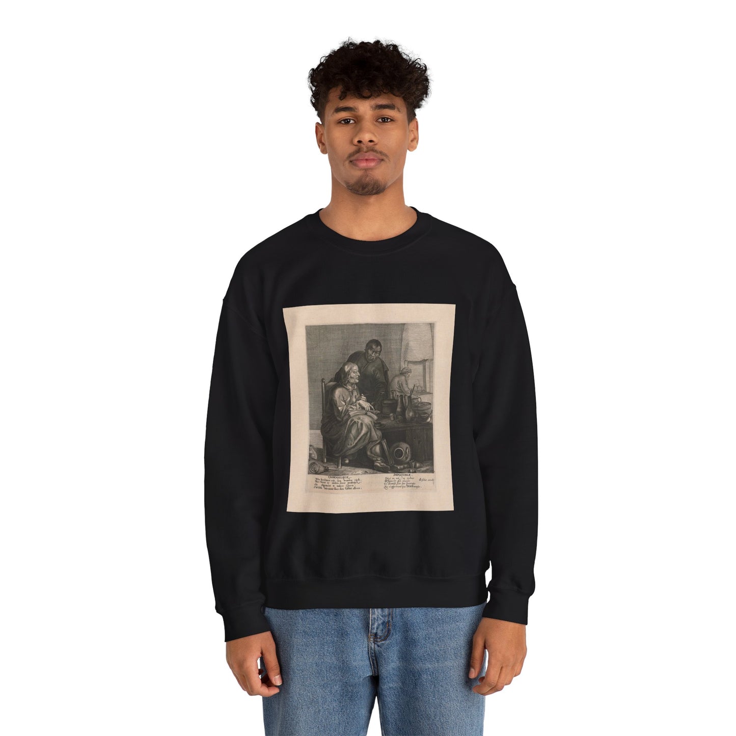Alchemist - Rijksmuseum public domain dedication Black Heavy Blend Adult Crew Neck SweatShirt