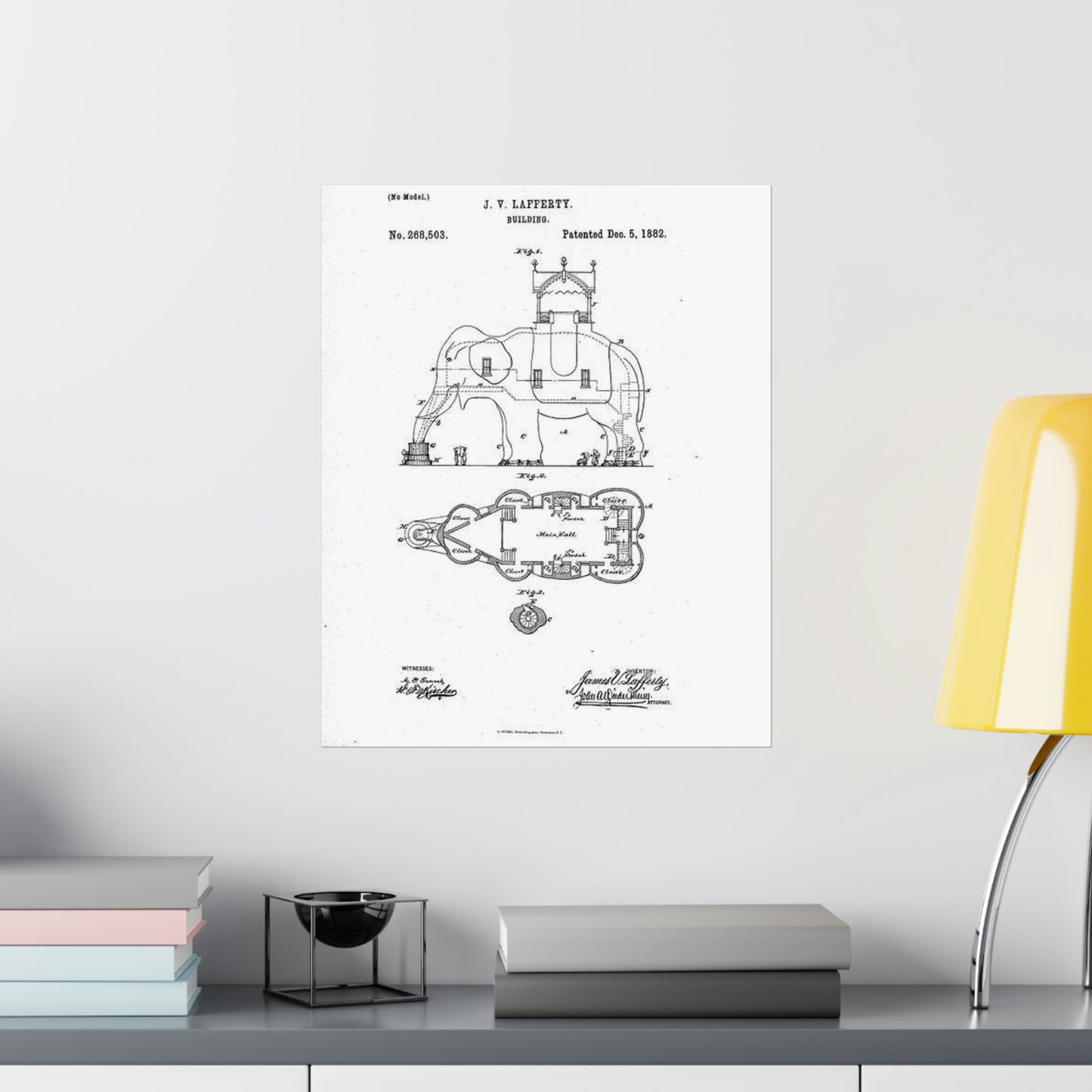 Patent Drawing of Engine - Lucy-USpatent268503 1882 Public domain  image High Quality Matte Wall Art Poster for Home, Office, Classroom