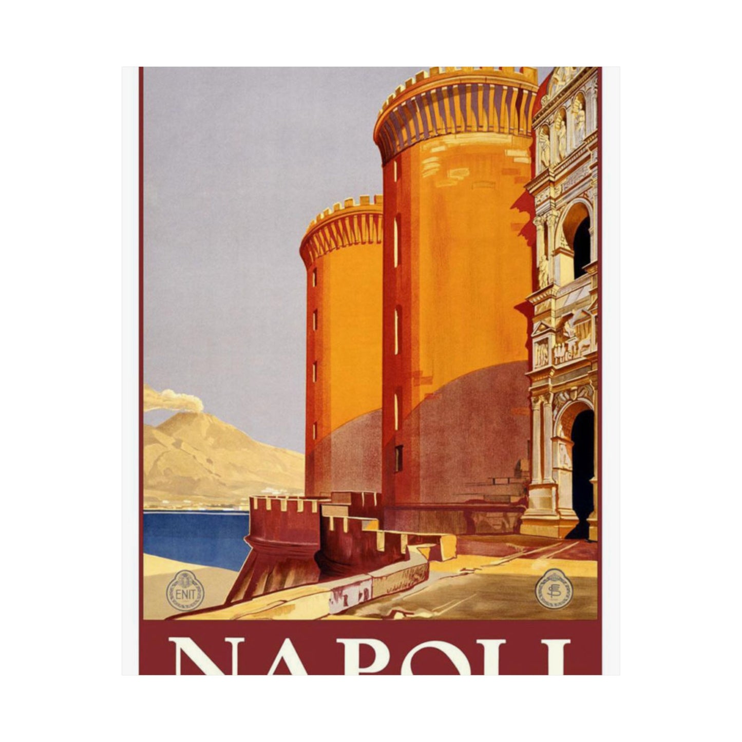 Napoli. Vintage Travel Poster., Italy High Quality Matte Wall Art Poster for Home, Office, Classroom