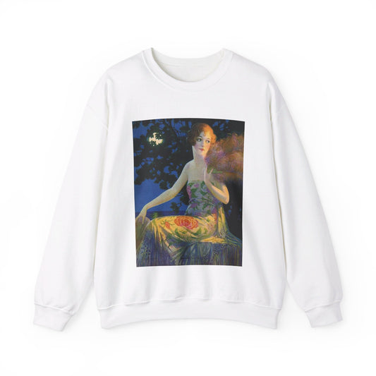 Moonlight and You, print from painting by Edward Mason Eggleston, 1928 White Heavy Blend Adult Crew Neck SweatShirt