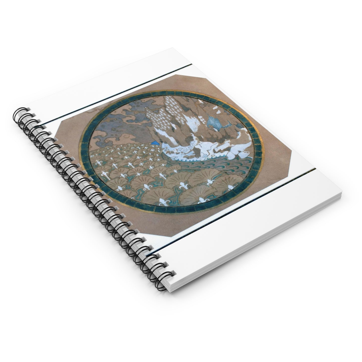 EliseuVisconti-A838-Paisagem rochosa estilizada – Email cloisonné – Estudo para Marchetaria Spiral Bound Ruled Notebook with Printed Cover