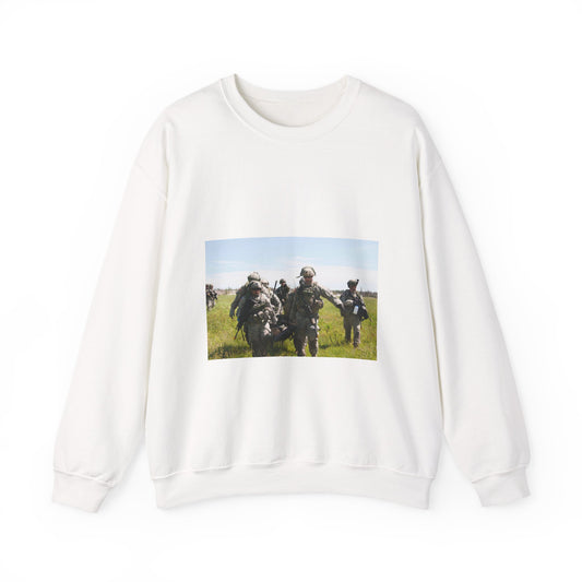 U.S. Army Sgt. Sean Fernandes (right), team leader, White Heavy Blend Adult Crew Neck SweatShirt