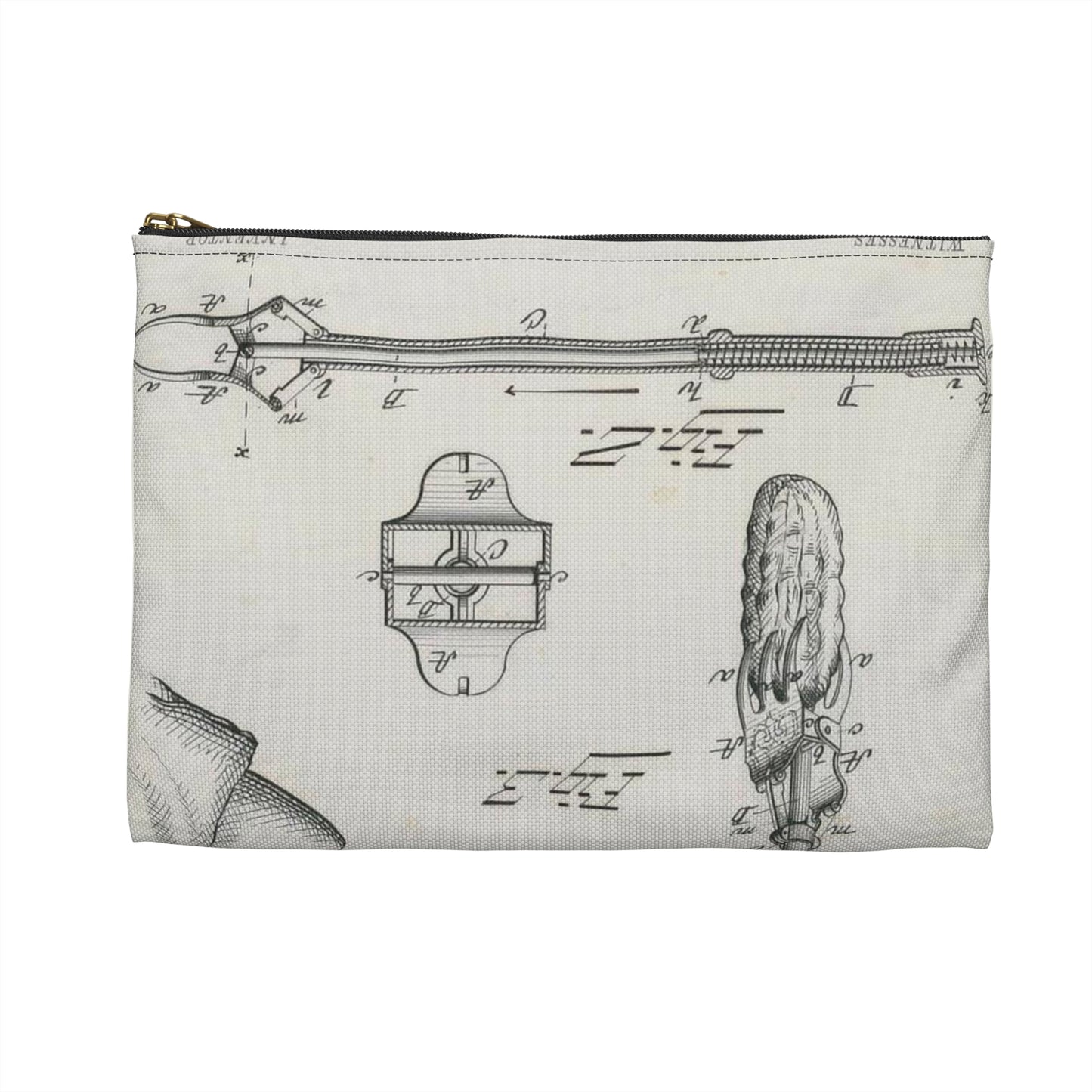 Patent drawing - for R. W. Turner's Fork for Domestic and Other Uses Public domain  image Large Organizer Pouch with Black Zipper