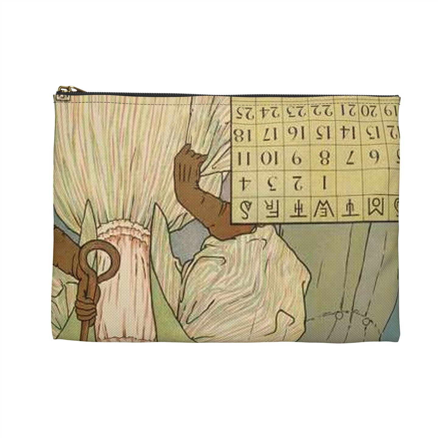 April, Art Nouveau Poster - Art nouveau public domain poster Large Organizer Pouch with Black Zipper