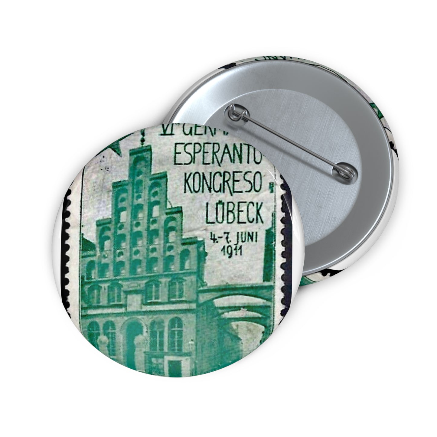 Damals – Esperanto-Kongress – 1911 – Reklamemarke Pin Buttons with Crisp Design