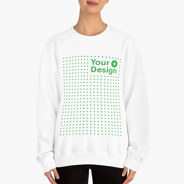 White Heavy Blend Adult Crew Neck SweatShirt - Photo Upload